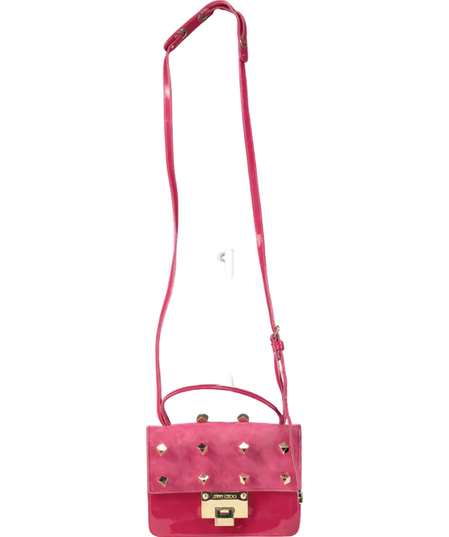 Jimmy Choo Pink Rebel Cube Studded Box Shoulder Bag One Size