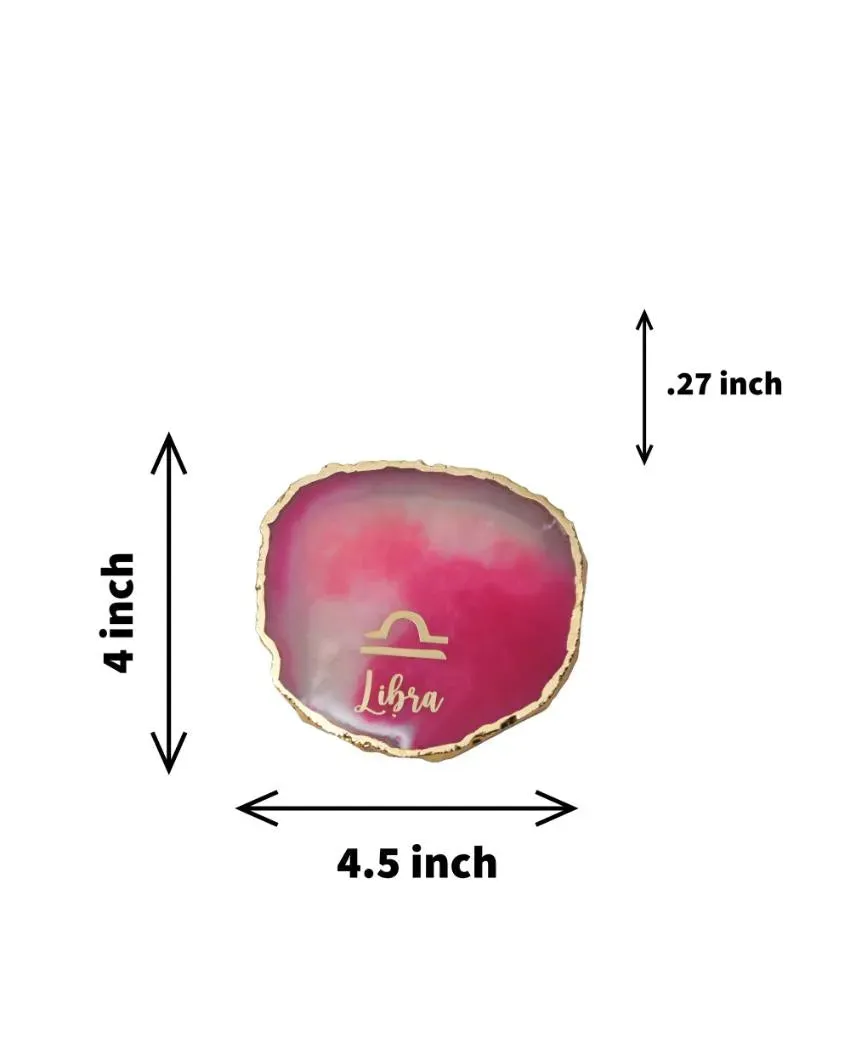 Libra Agate Zodiac Sign Table Coaster | 4 inches