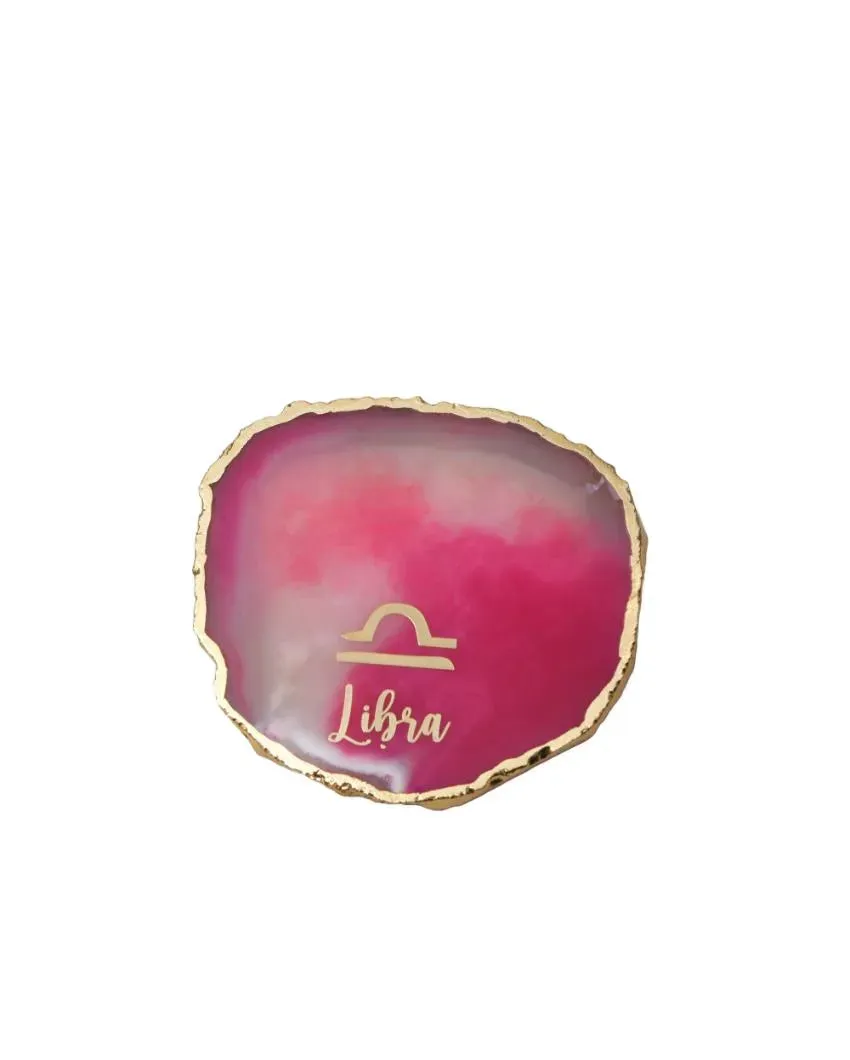 Libra Agate Zodiac Sign Table Coaster | 4 inches