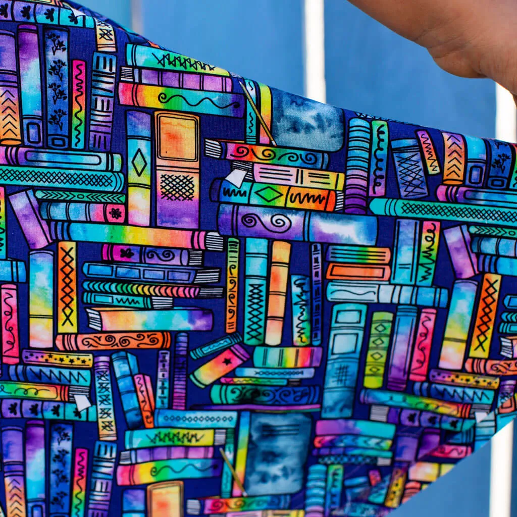 "Lost in the Stacks" Books Sleeveless Play Dress with Pockets