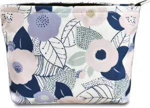 STARDW Aesthetic Floral Makeup Bag Cute Small Cosmetic Bags for Women Girls, Travel Toiletry Bag Large Capacity Zipper Makeup Pouch, Purse Organizer Pouches (Abstract Flowers)