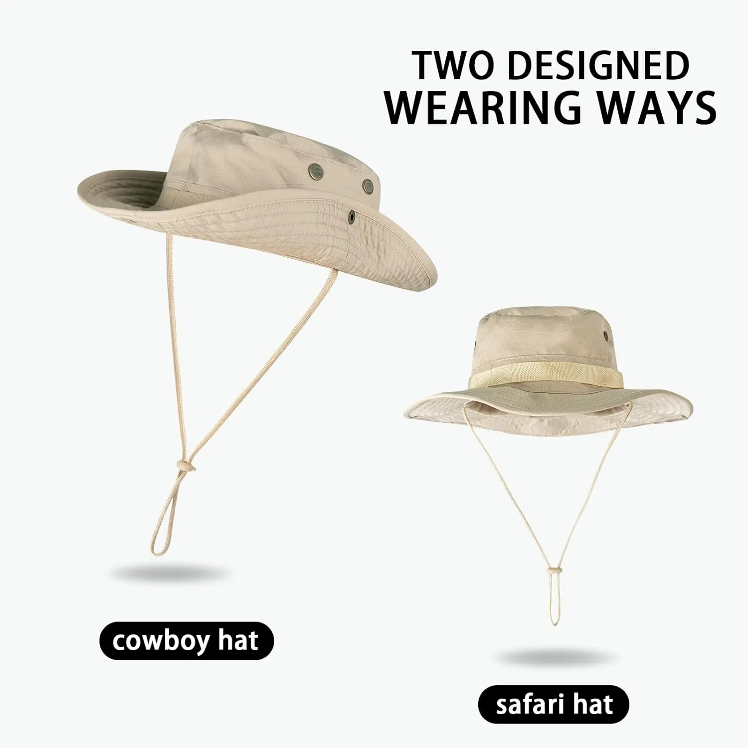 Sun Hats for Men Women Bucket Hat UPF 50  UV Protection Boonie Hat for Safari Fishing Hiking Garden Beach