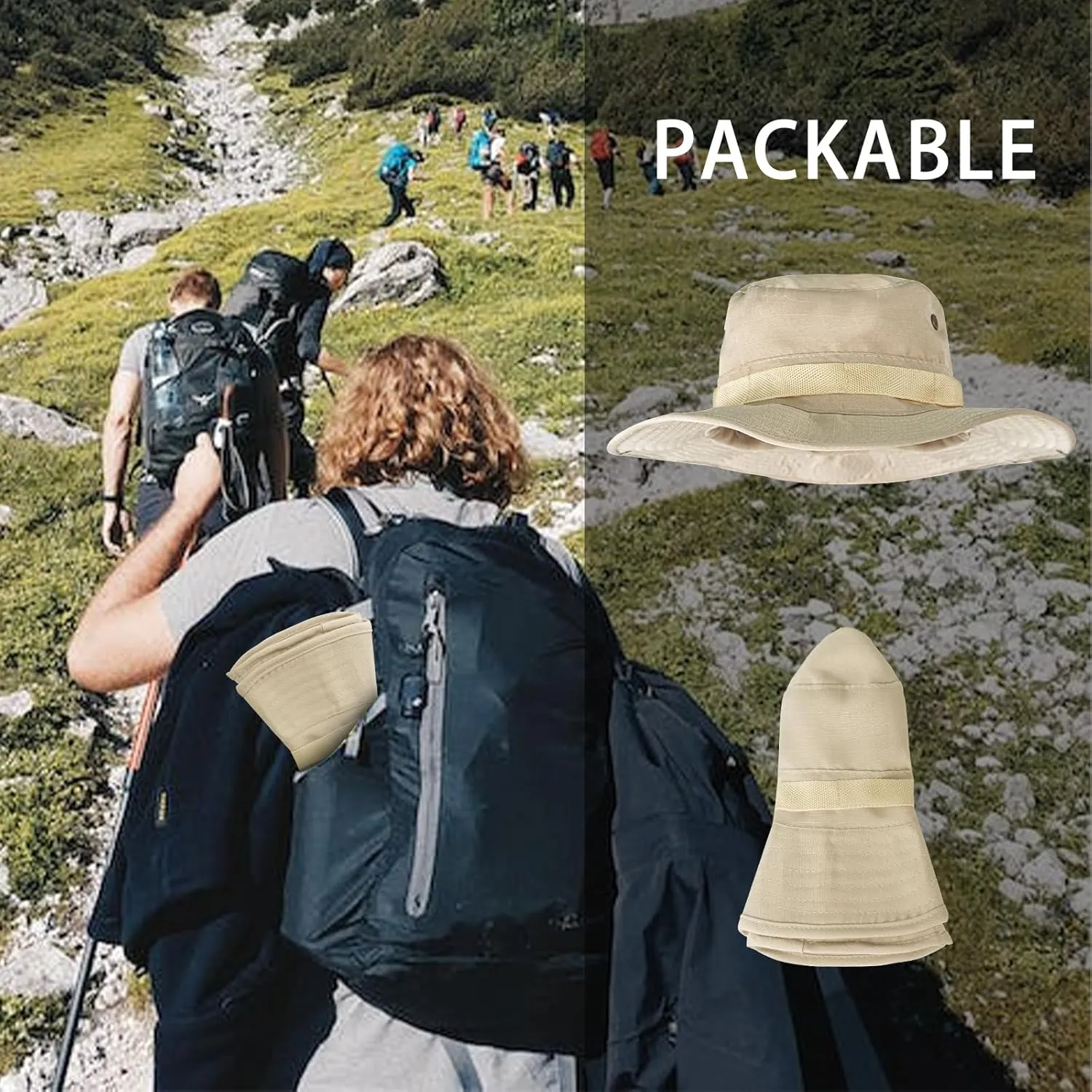 Sun Hats for Men Women Bucket Hat UPF 50  UV Protection Boonie Hat for Safari Fishing Hiking Garden Beach