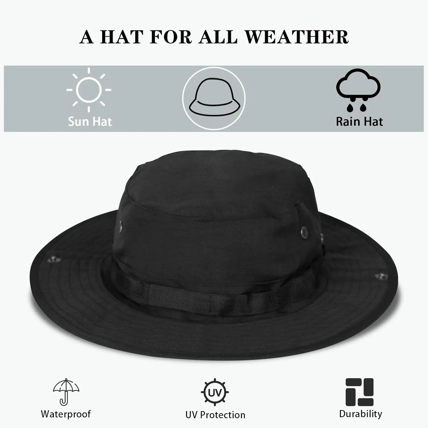 Sun Hats for Men Women Bucket Hat UPF 50  UV Protection Boonie Hat for Safari Fishing Hiking Garden Beach