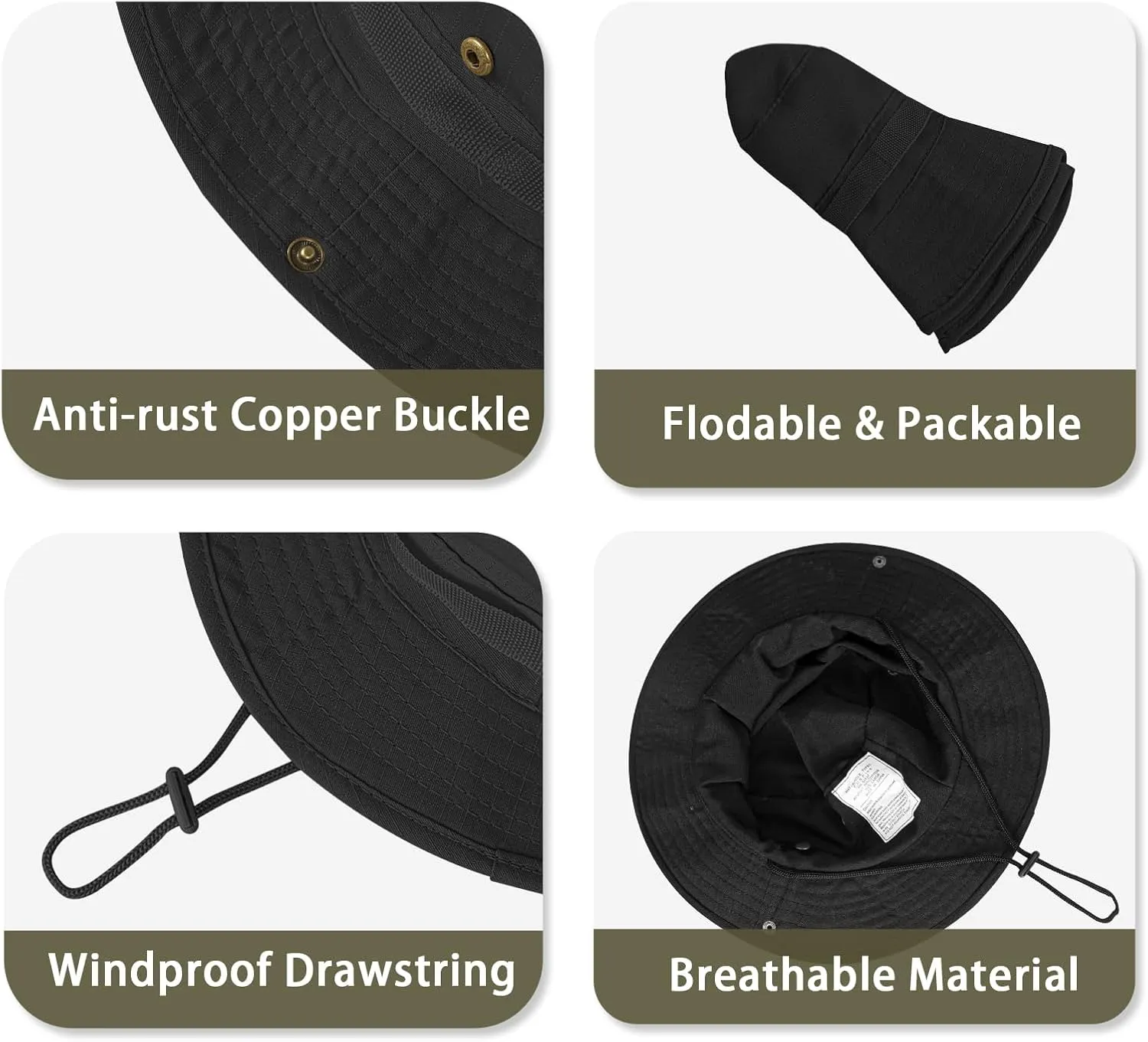 Sun Hats for Men Women Bucket Hat UPF 50  UV Protection Boonie Hat for Safari Fishing Hiking Garden Beach