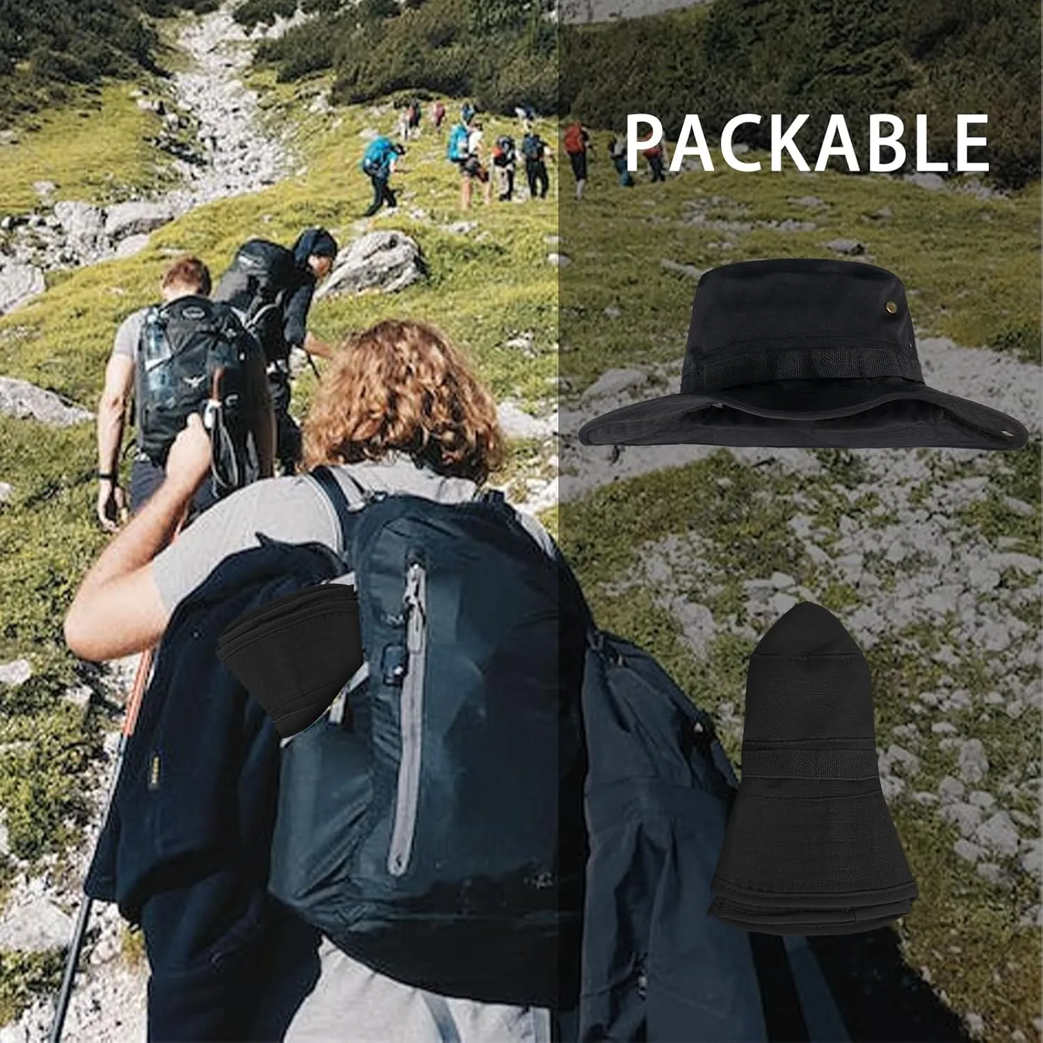 Sun Hats for Men Women Bucket Hat UPF 50  UV Protection Boonie Hat for Safari Fishing Hiking Garden Beach