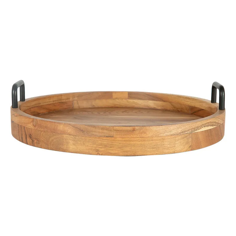 Wooden Daven Tray | Round | Brown