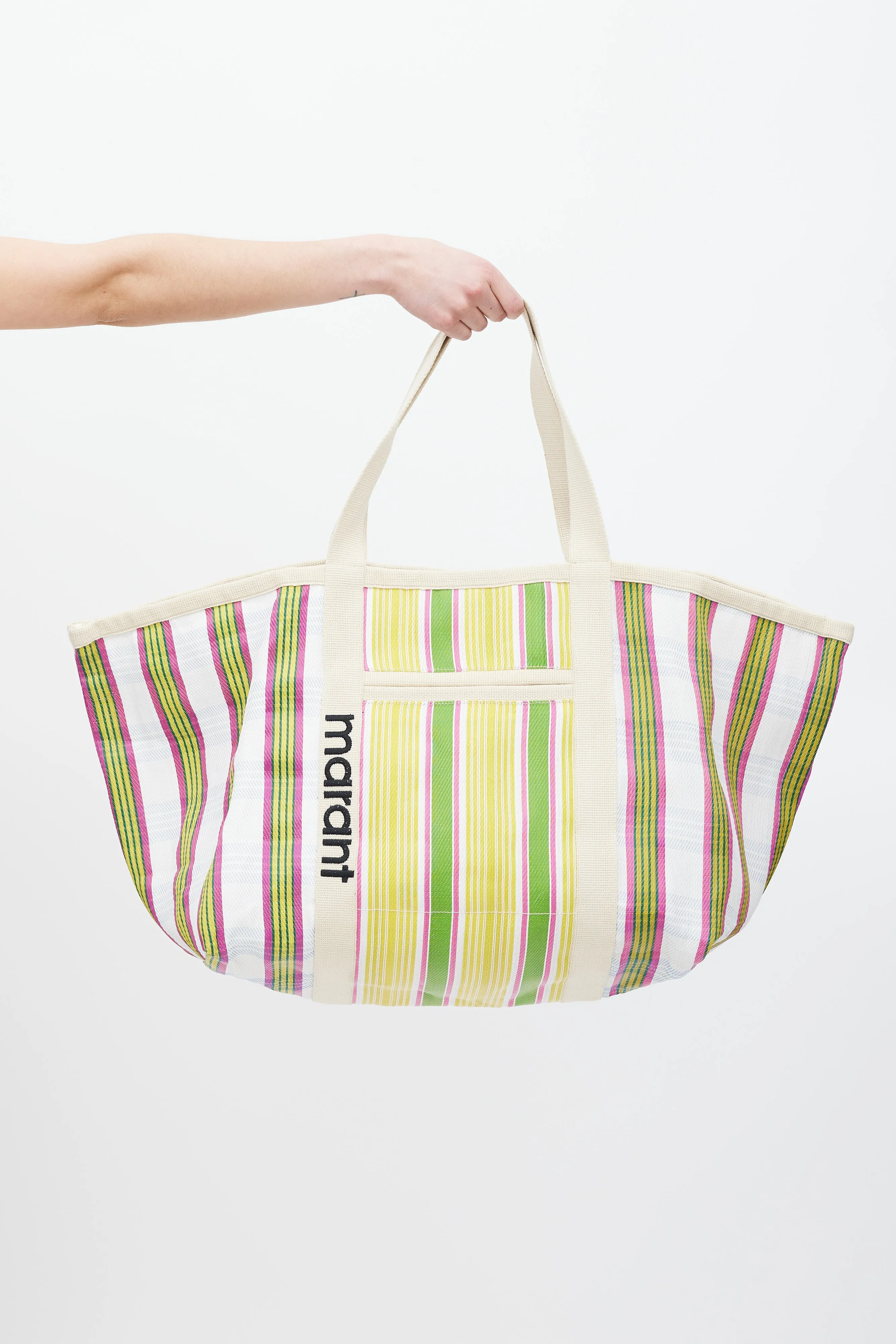 Yellow & Multicolour Striped Darwen Tote Bag