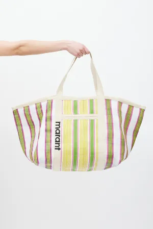 Yellow & Multicolour Striped Darwen Tote Bag