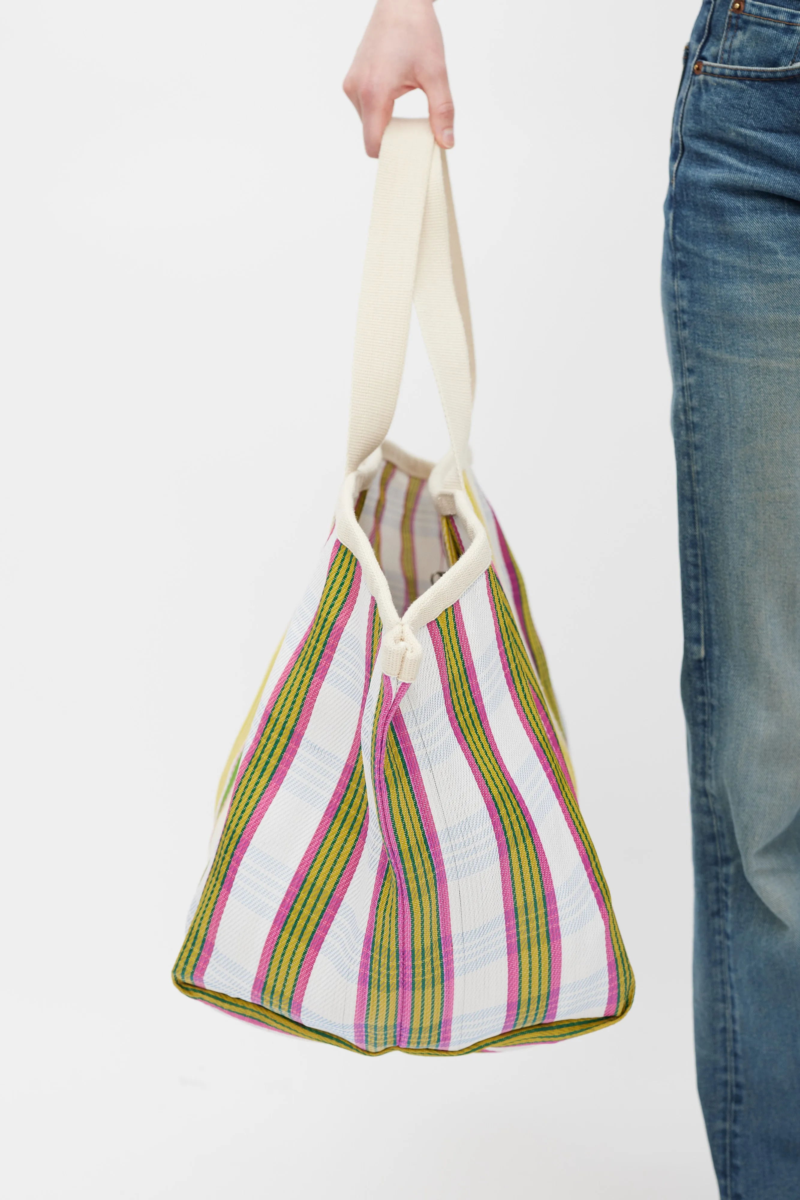 Yellow & Multicolour Striped Darwen Tote Bag